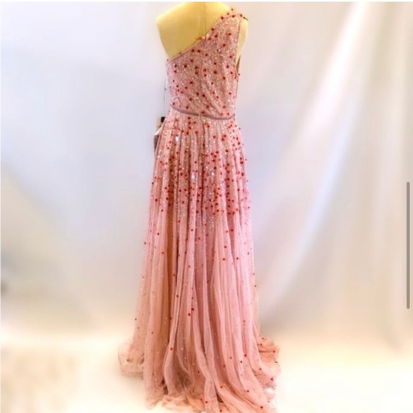 Elegant Pink One-Shoulder Mac Dugal Dress NWT - Picture 9 of 10